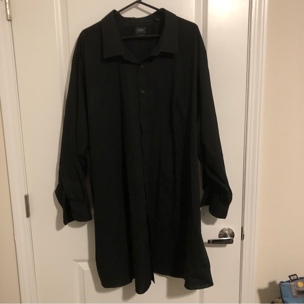 Arrow USA 1951 Big and Tall Black Button Down Dress Shirt. Size 22 35/36